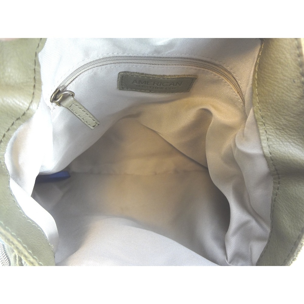 American Leather Co Slouchy Hobo Shoulder Bag Large Olive Green Pebbled - Picture 8 of 9